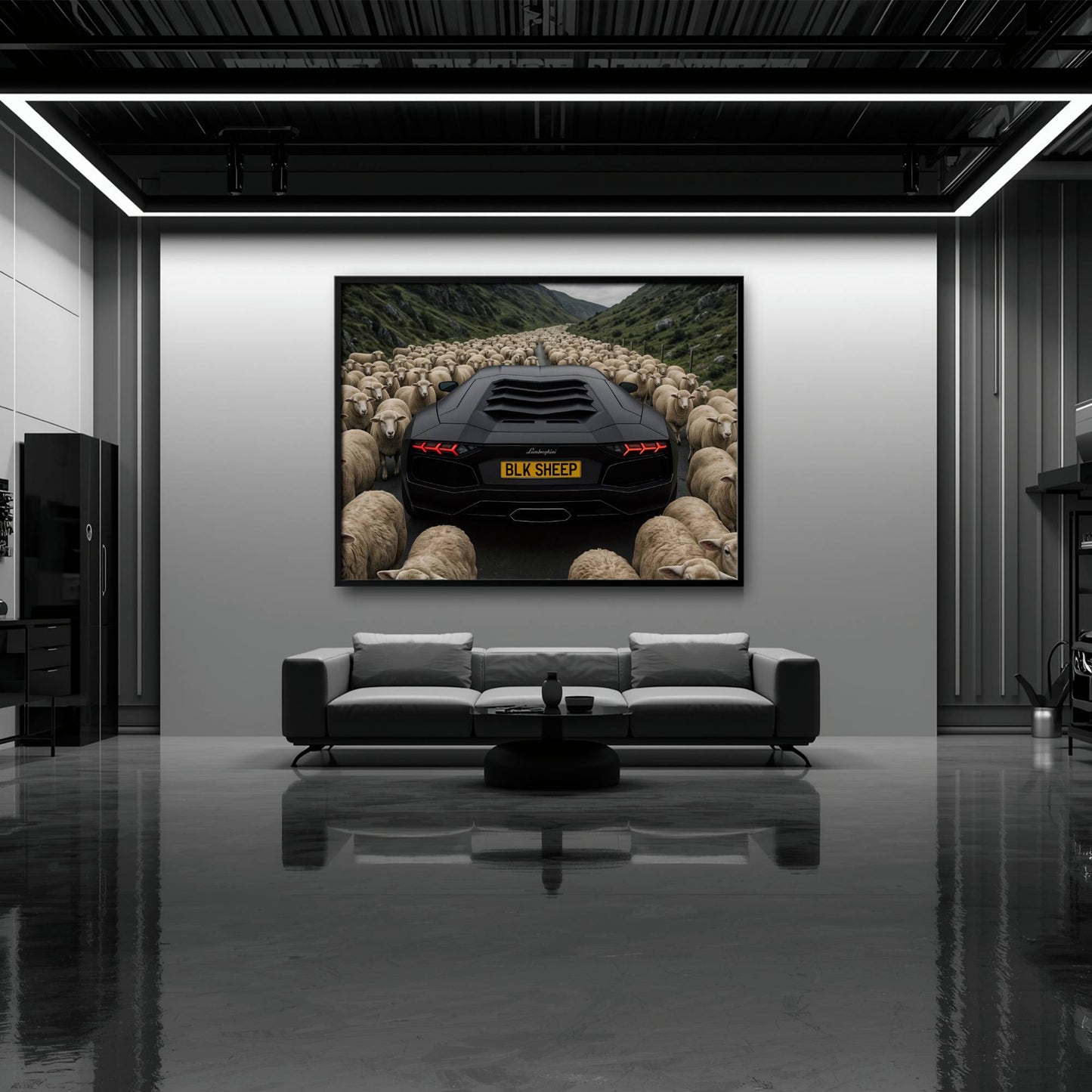 BLK SHEEP Lamborghini Canvas Wall Art | Supercar Decor Cars