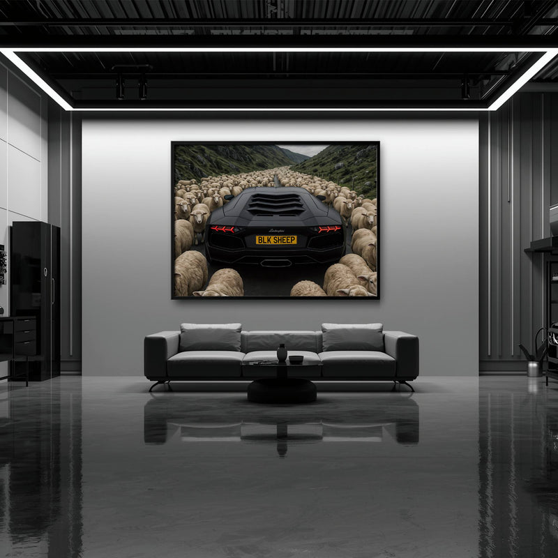 BLK SHEEP Lamborghini Canvas Wall Art | Supercar Decor Cars