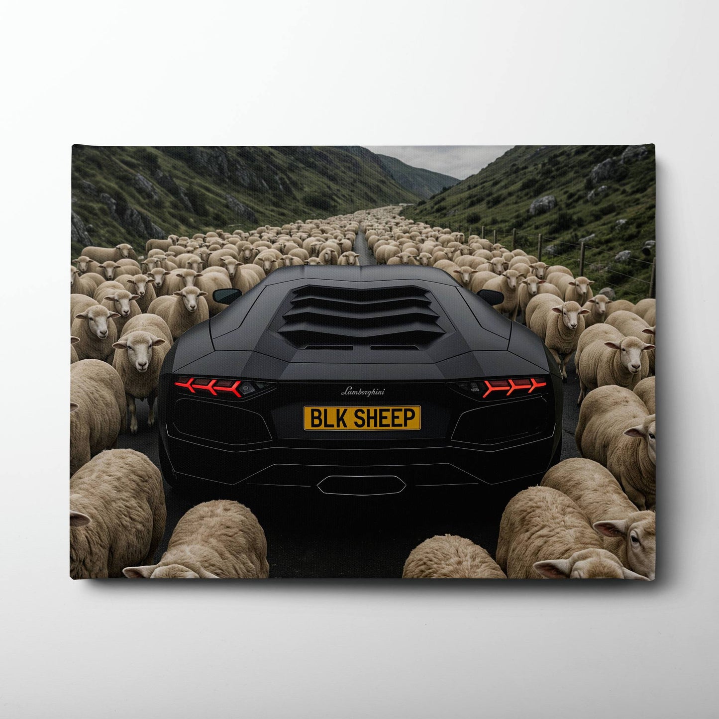 BLK SHEEP Lamborghini Canvas Wall Art | Supercar Decor Cars