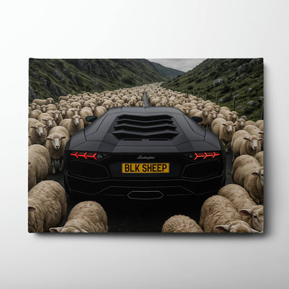 BLK SHEEP Lamborghini Canvas Wall Art | Supercar Decor Cars