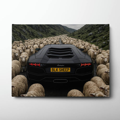 BLK SHEEP Lamborghini Canvas Wall Art | Supercar Decor Cars