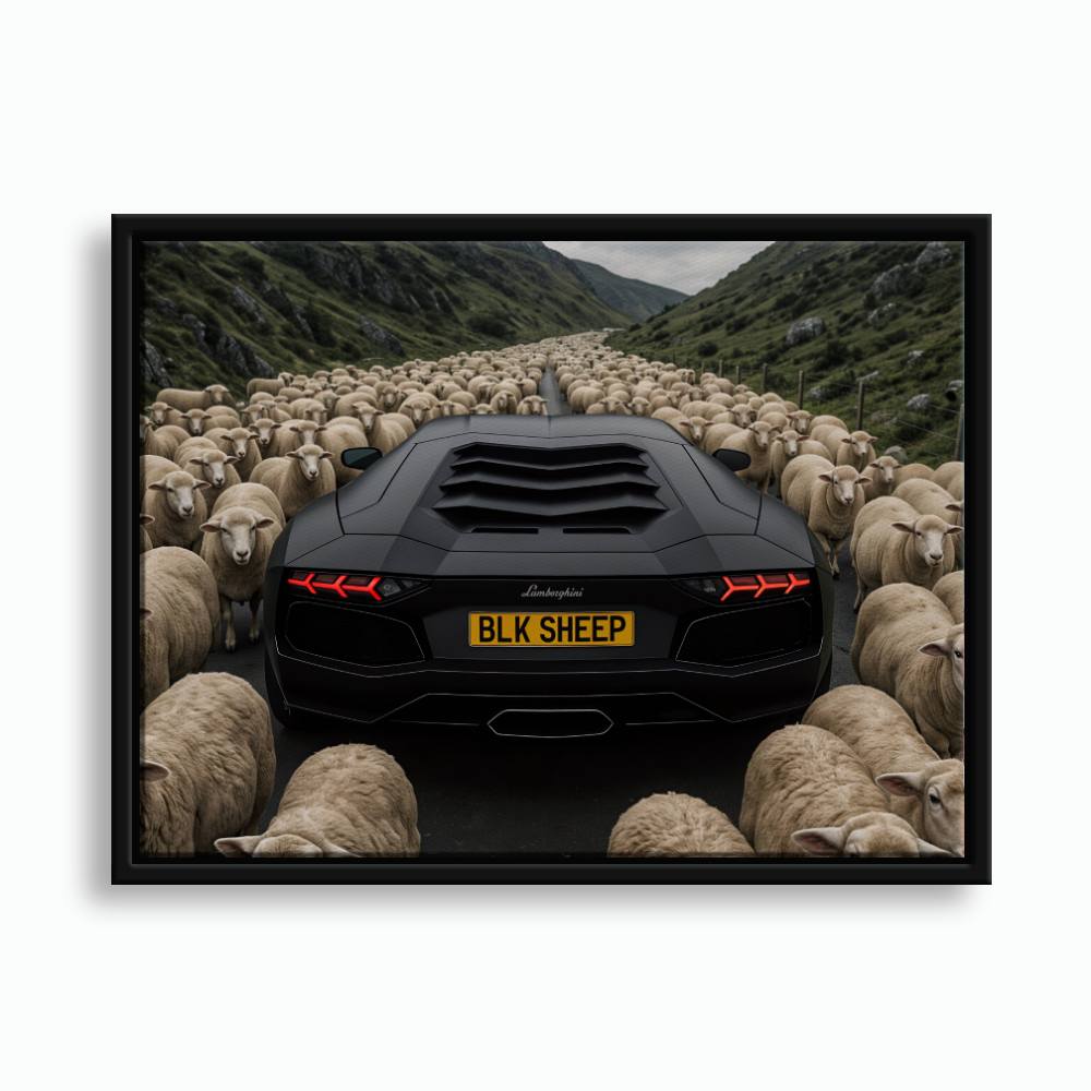 BLK SHEEP Lamborghini Canvas Wall Art | Supercar Decor Cars