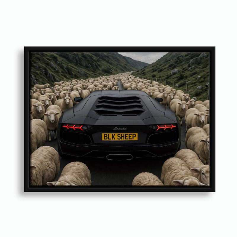 BLK SHEEP Lamborghini Canvas Wall Art | Supercar Decor Cars