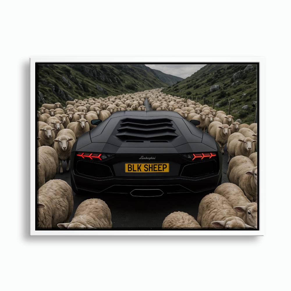 BLK SHEEP Lamborghini Canvas Wall Art | Supercar Decor Cars