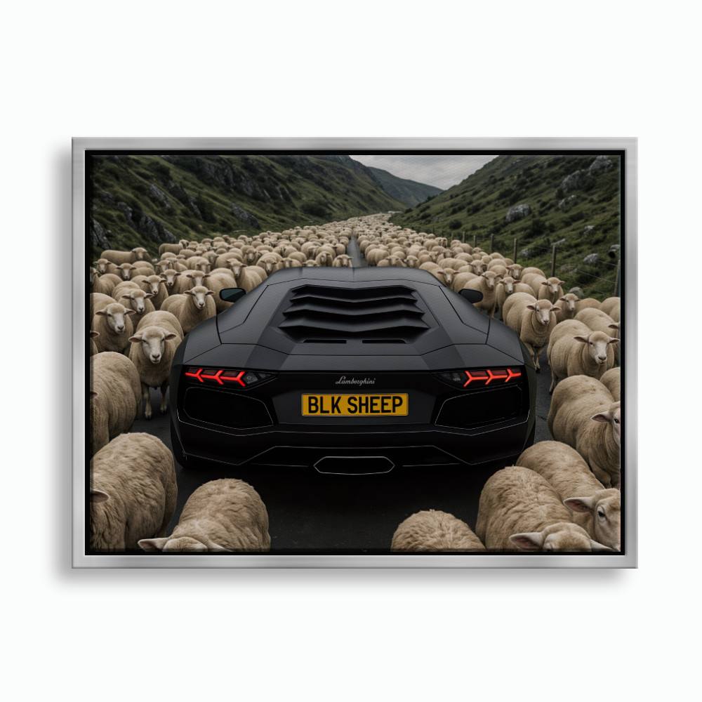 BLK SHEEP Lamborghini Canvas Wall Art | Supercar Decor Cars