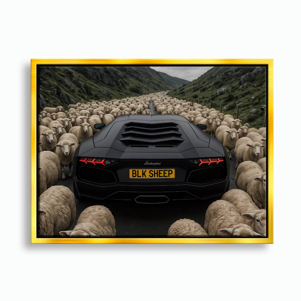 BLK SHEEP Lamborghini Canvas Wall Art | Supercar Decor Cars