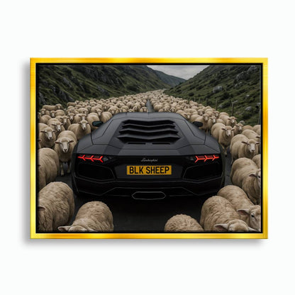 BLK SHEEP Lamborghini Canvas Wall Art | Supercar Decor Cars