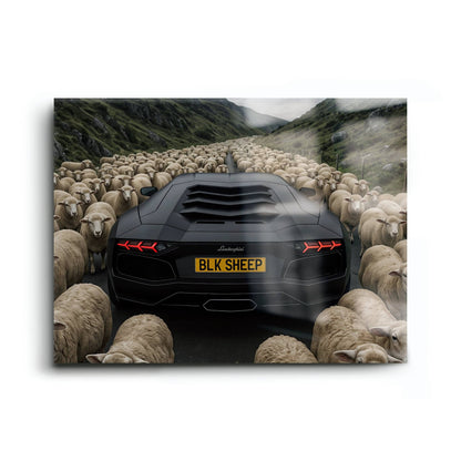 BLK SHEEP Lamborghini Canvas Wall Art | Supercar Decor Cars