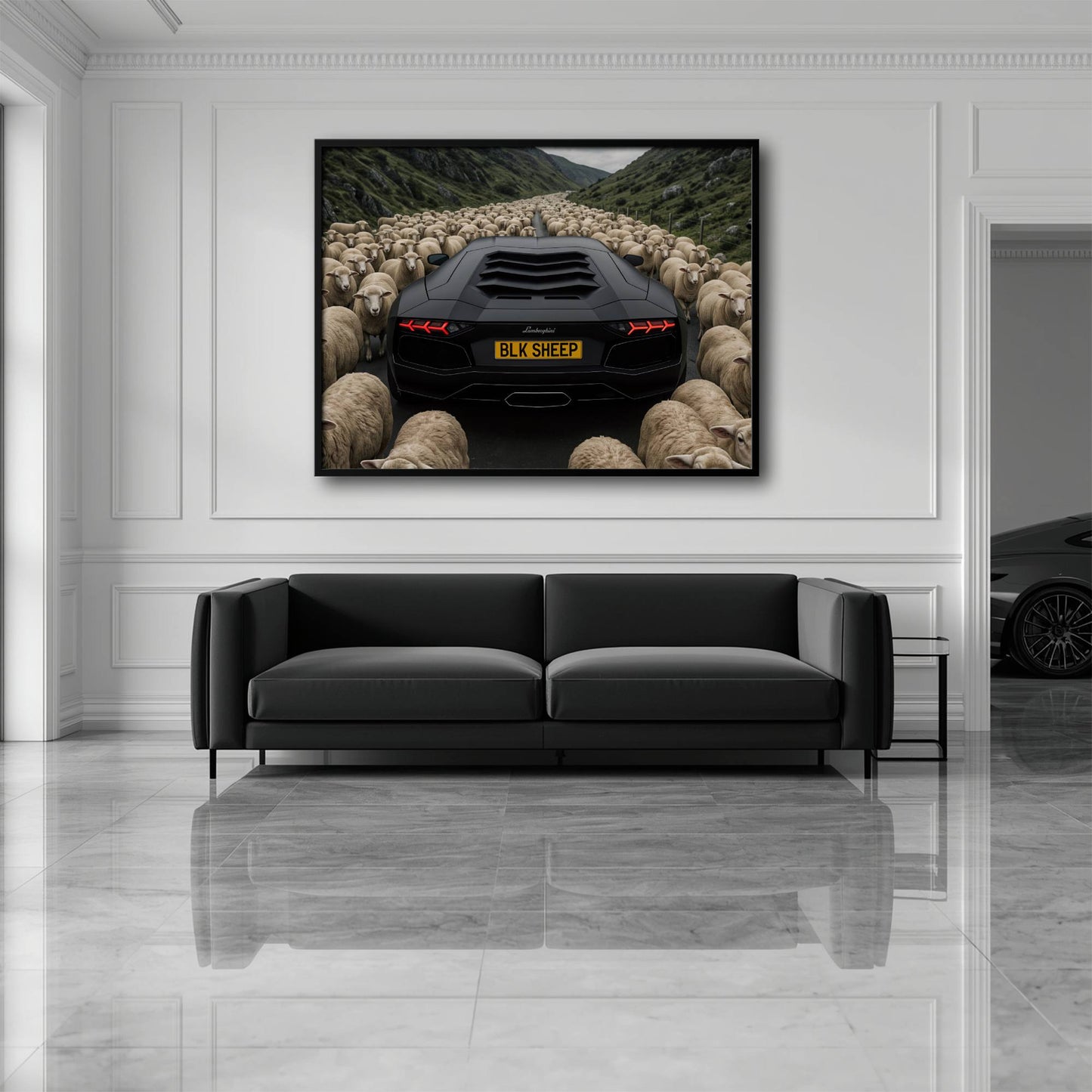 BLK SHEEP Lamborghini Canvas Wall Art | Supercar Decor Cars