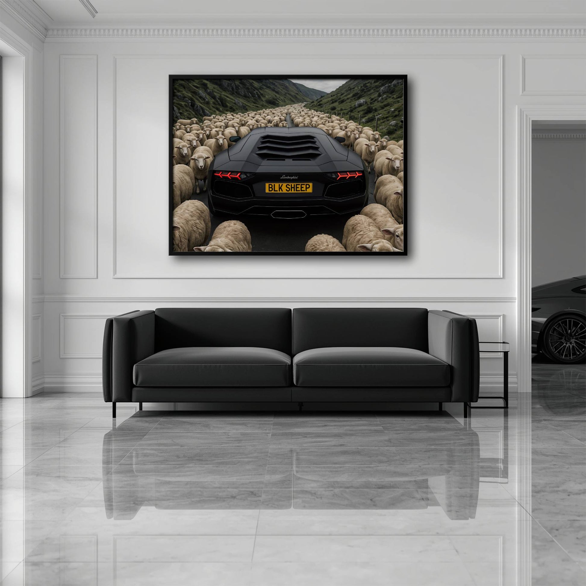 BLK SHEEP Lamborghini Canvas Wall Art | Supercar Decor Cars
