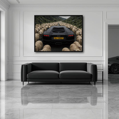 BLK SHEEP Lamborghini Canvas Wall Art | Supercar Decor Cars