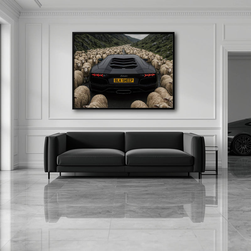 BLK SHEEP Lamborghini Canvas Wall Art | Supercar Decor Cars