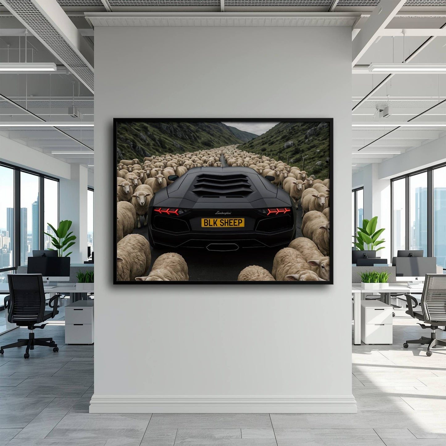 BLK SHEEP Lamborghini Canvas Wall Art | Supercar Decor Cars