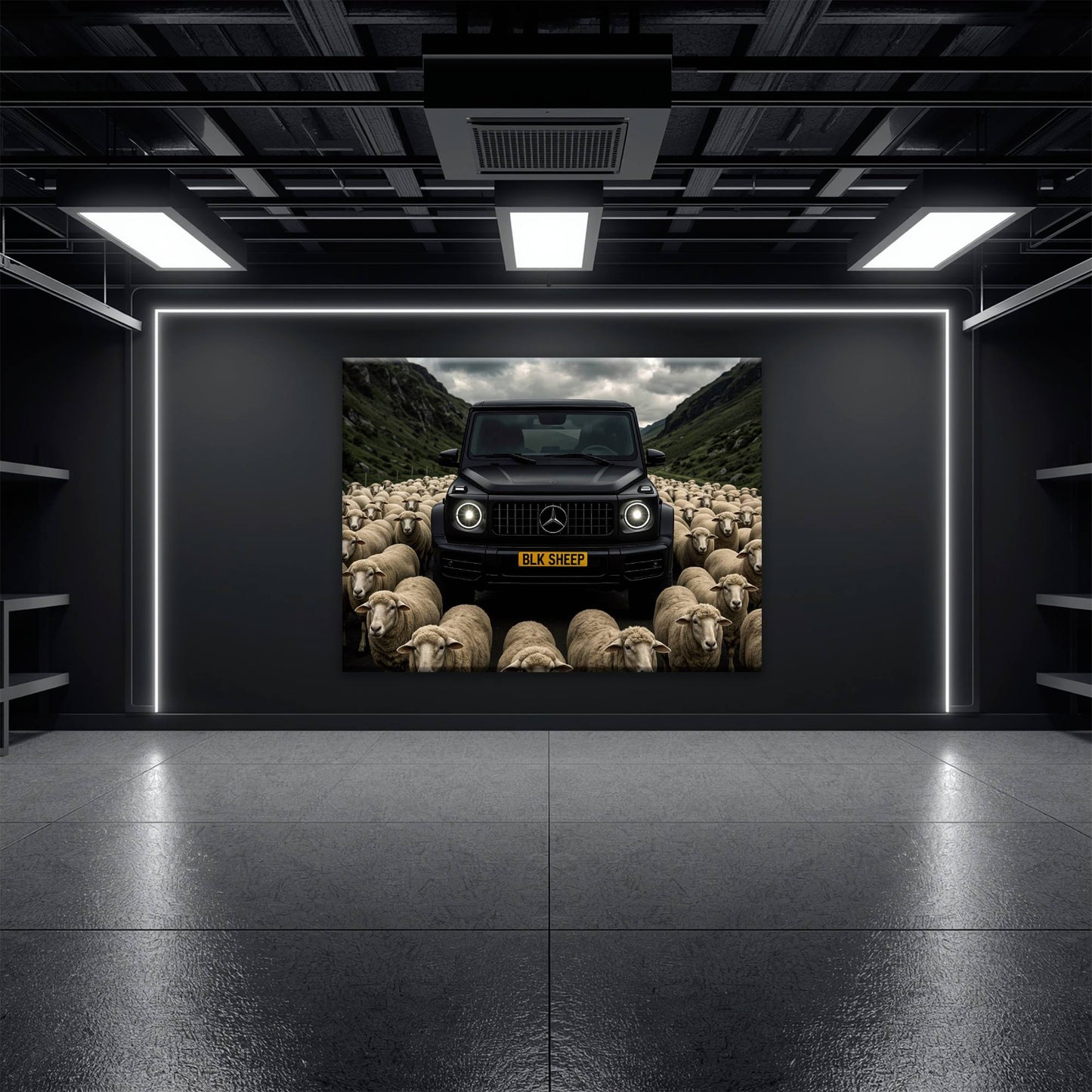 BLK SHEEP Mercedes G-Wagon Canvas Wall Art Cars