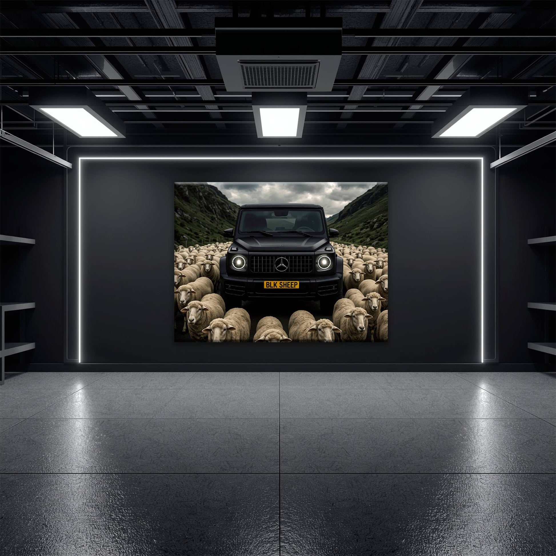 BLK SHEEP Mercedes G-Wagon Canvas Wall Art Cars