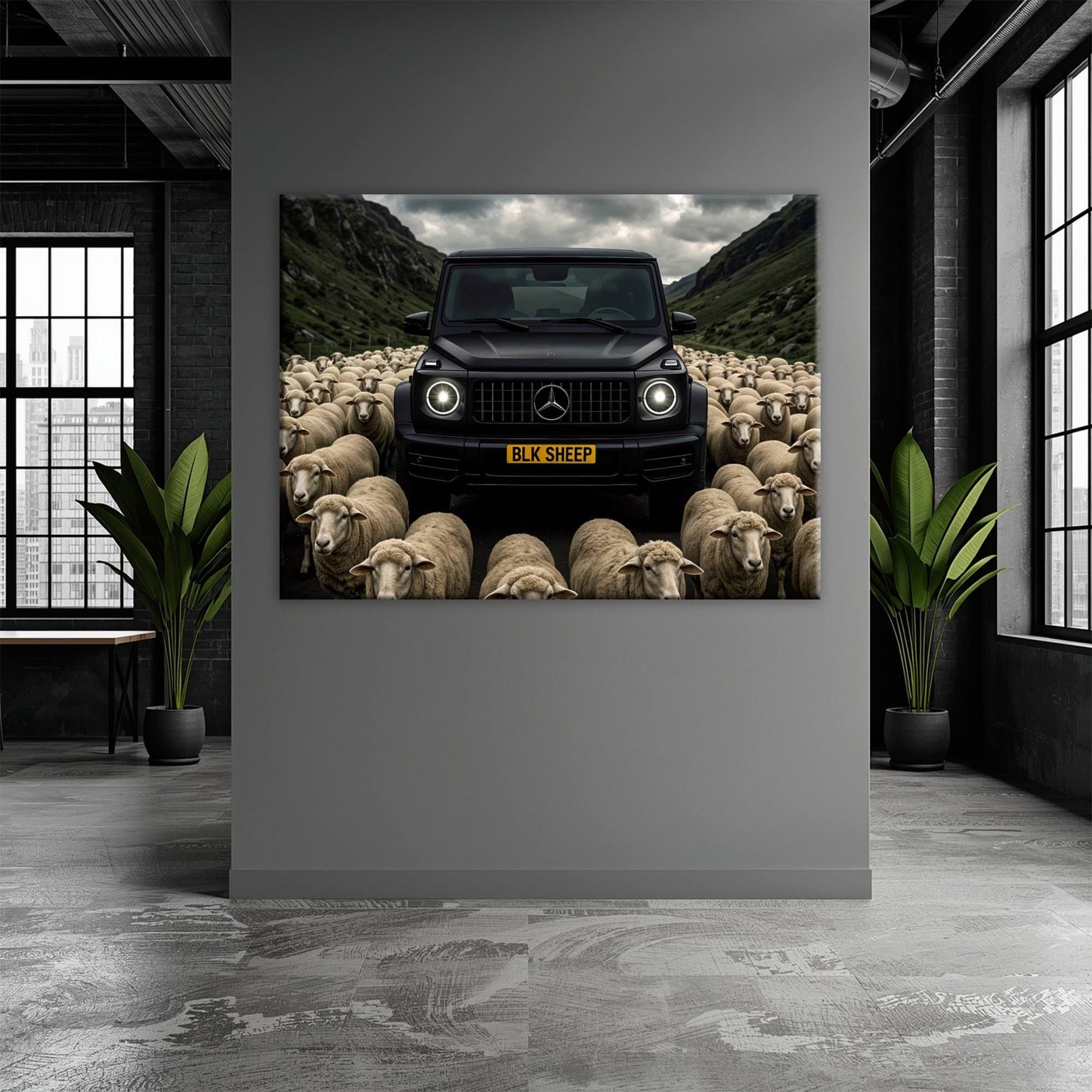 BLK SHEEP Mercedes G-Wagon Canvas Wall Art Cars
