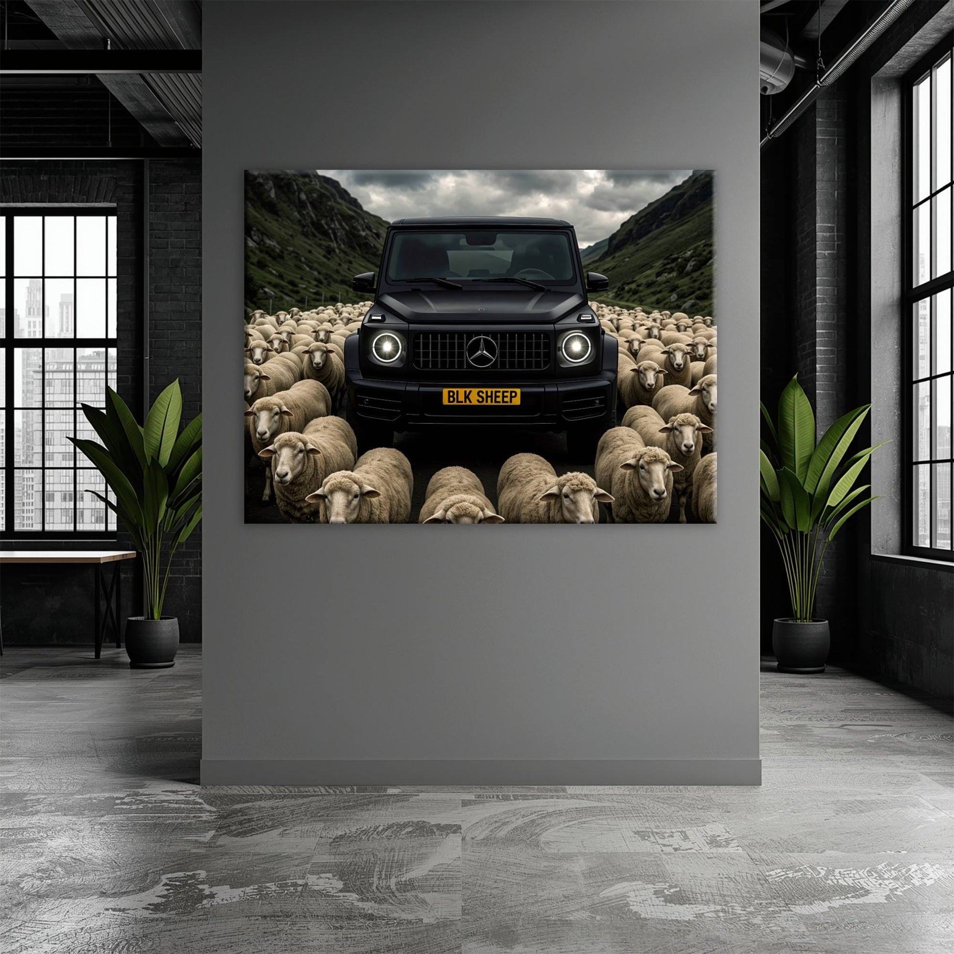 BLK SHEEP Mercedes G-Wagon Canvas Wall Art Cars