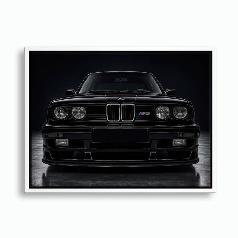BMW E30 M3 Wall Art  Black Sport Car Canvas Print for Garage Decor Cars
