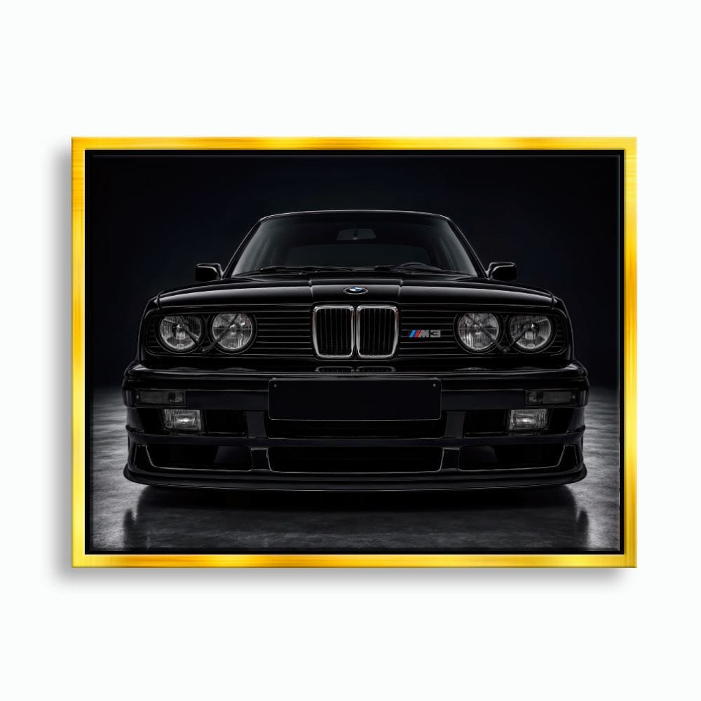 BMW E30 M3 Wall Art  Black Sport Car Canvas Print for Garage Decor Cars