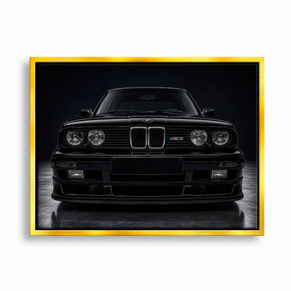 BMW E30 M3 Wall Art  Black Sport Car Canvas Print for Garage Decor Cars