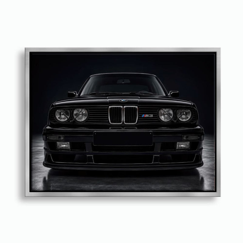 BMW E30 M3 Wall Art  Black Sport Car Canvas Print for Garage Decor Cars