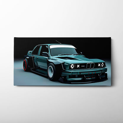 BMW E30 Night Runner Wall Art – Classic Vintage Car Canvas Print Cars