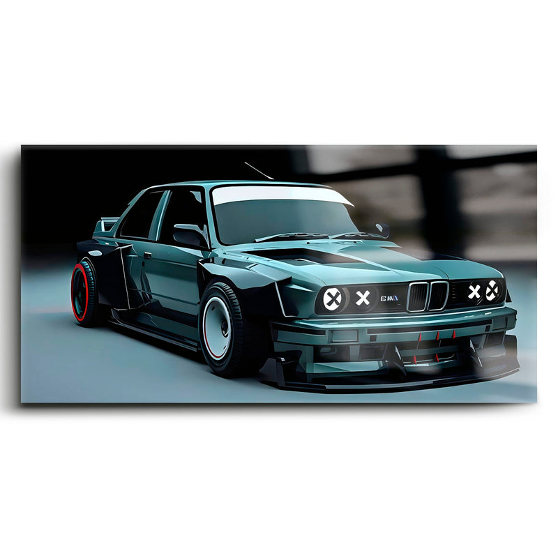 BMW E30 Night Runner Wall Art – Classic Vintage Car Canvas Print Cars