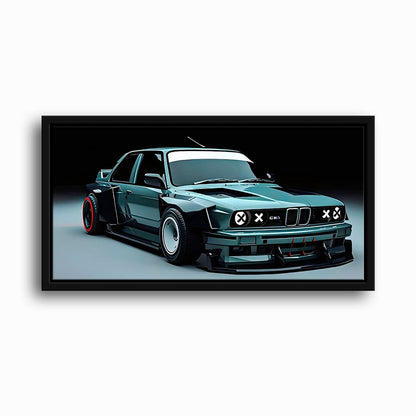 BMW E30 Night Runner Wall Art – Classic Vintage Car Canvas Print Cars