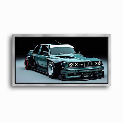 BMW E30 Night Runner Wall Art – Classic Vintage Car Canvas Print Cars