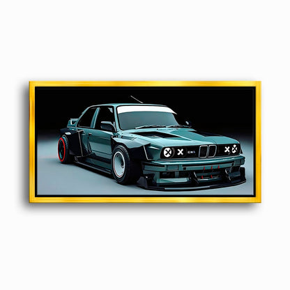 BMW E30 Night Runner Wall Art – Classic Vintage Car Canvas Print Cars