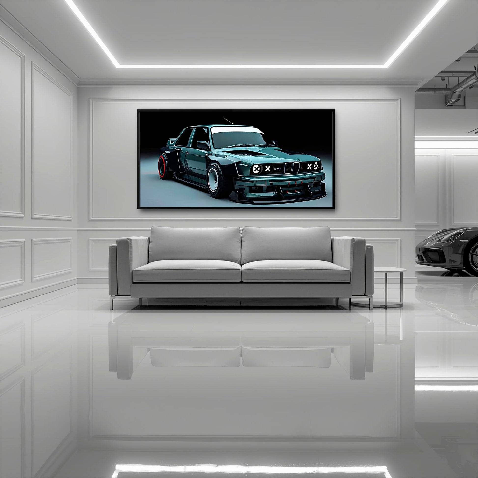 BMW E30 Night Runner Wall Art – Classic Vintage Car Canvas Print Cars
