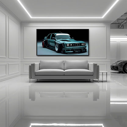 BMW E30 Night Runner Wall Art – Classic Vintage Car Canvas Print Cars