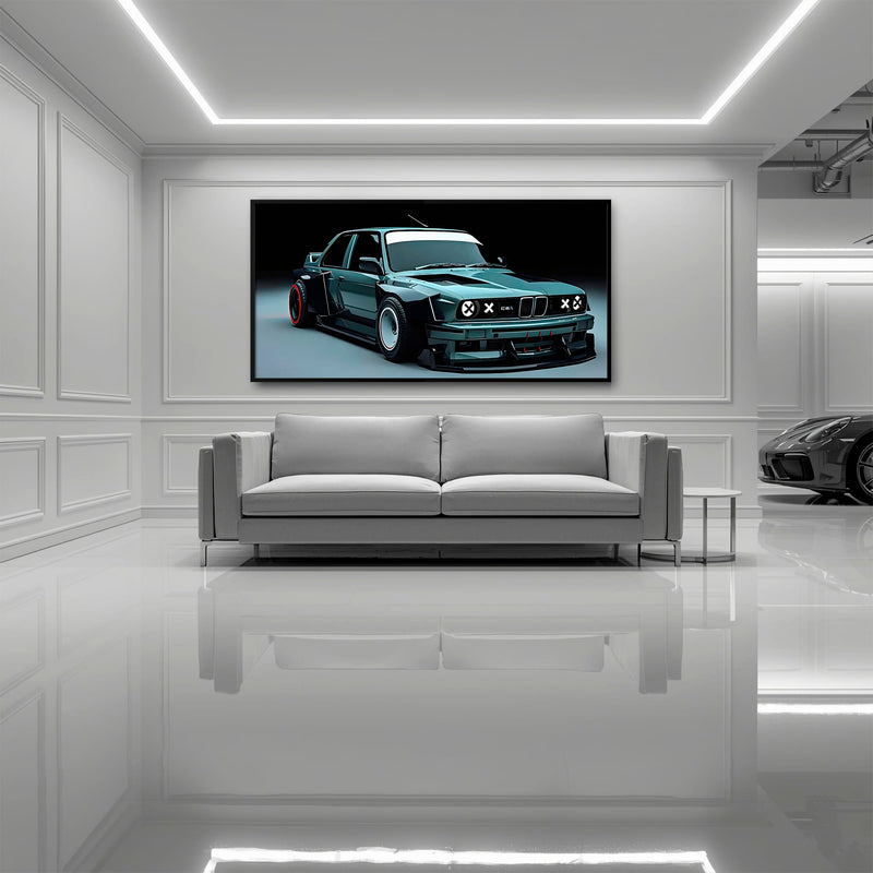 BMW E30 Night Runner Wall Art – Classic Vintage Car Canvas Print Cars