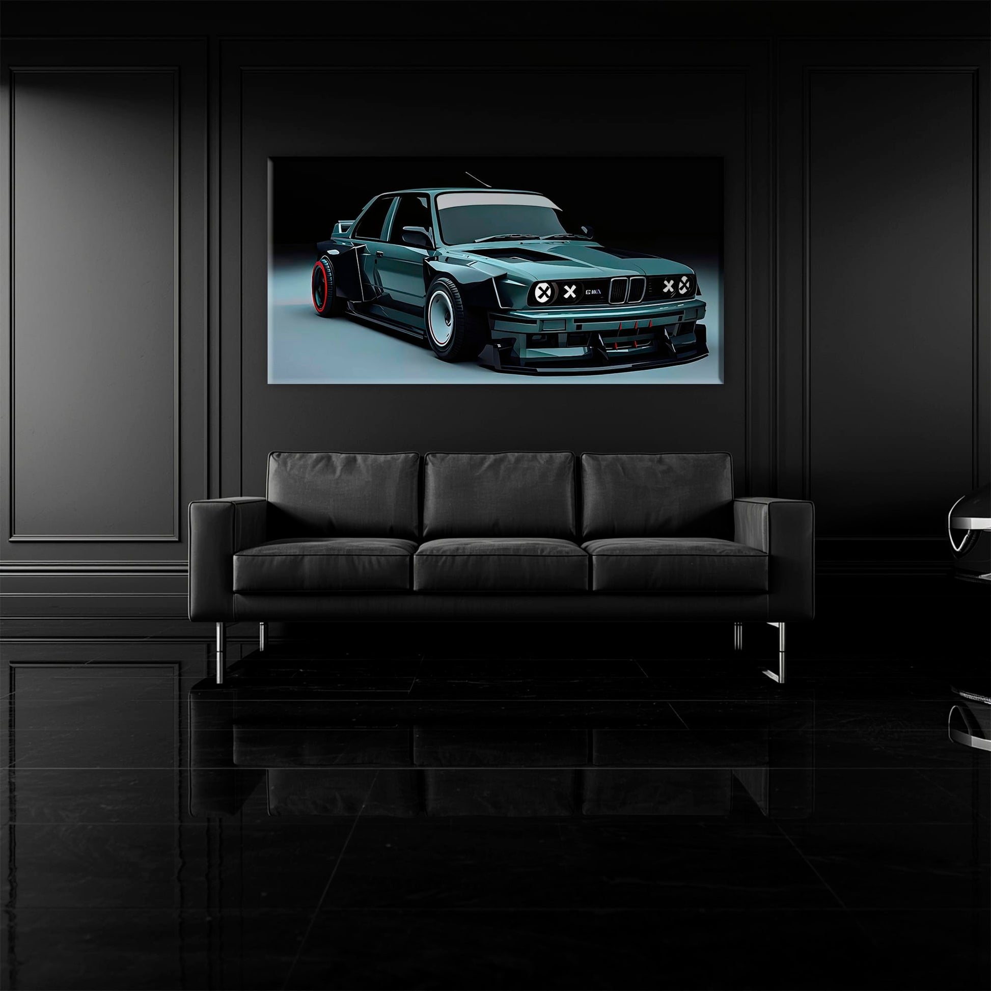 BMW E30 Night Runner Wall Art – Classic Vintage Car Canvas Print Cars