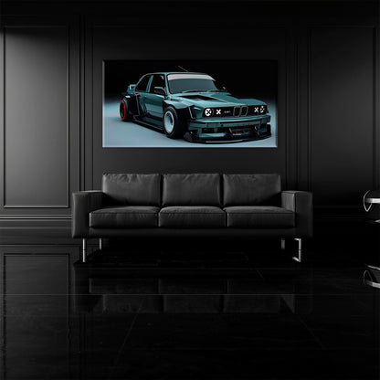 BMW E30 Night Runner Wall Art – Classic Vintage Car Canvas Print Cars