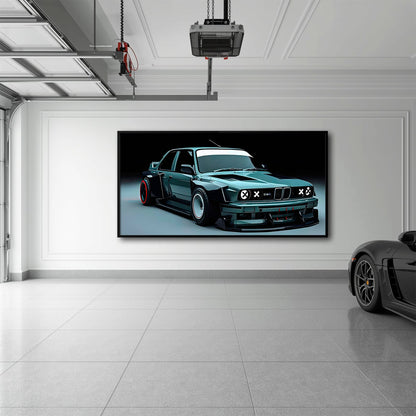 BMW E30 Night Runner Wall Art – Classic Vintage Car Canvas Print Cars