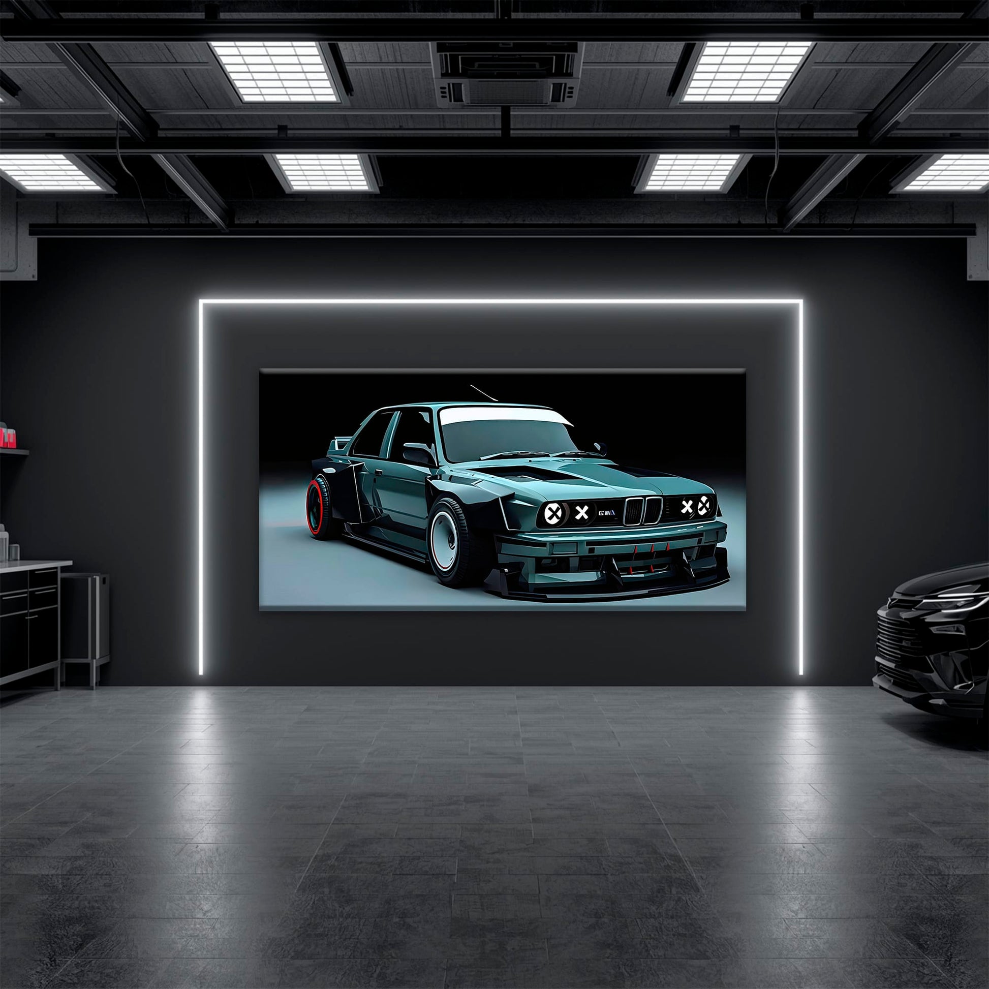 BMW E30 Night Runner Wall Art – Classic Vintage Car Canvas Print Cars