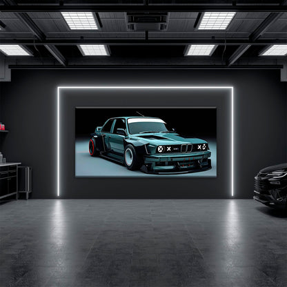 BMW E30 Night Runner Wall Art – Classic Vintage Car Canvas Print Cars