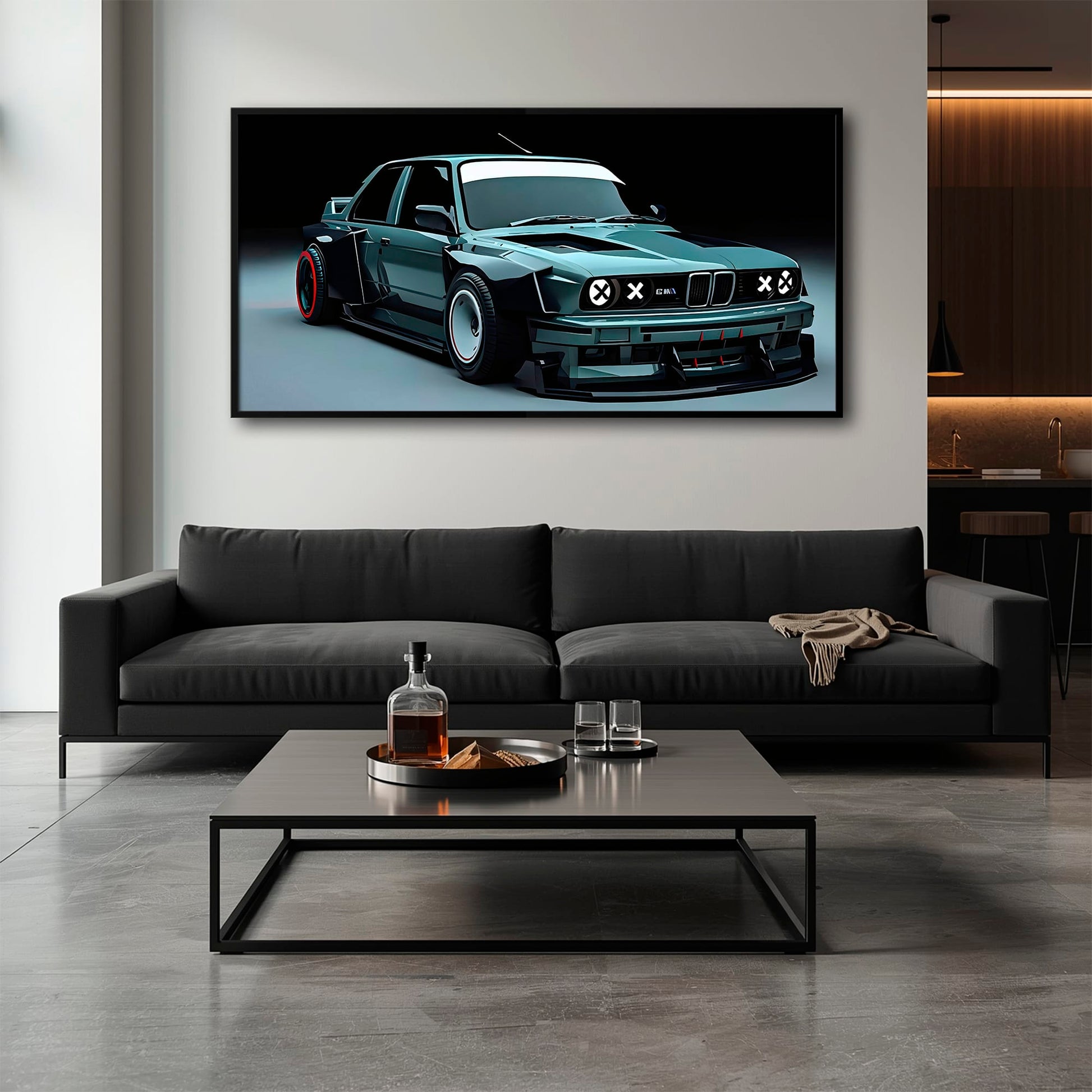 BMW E30 Night Runner Wall Art – Classic Vintage Car Canvas Print Cars