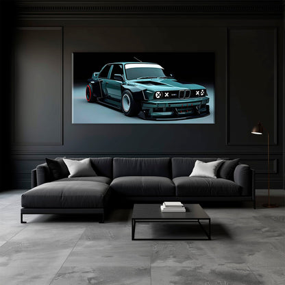 BMW E30 Night Runner Wall Art – Classic Vintage Car Canvas Print Cars