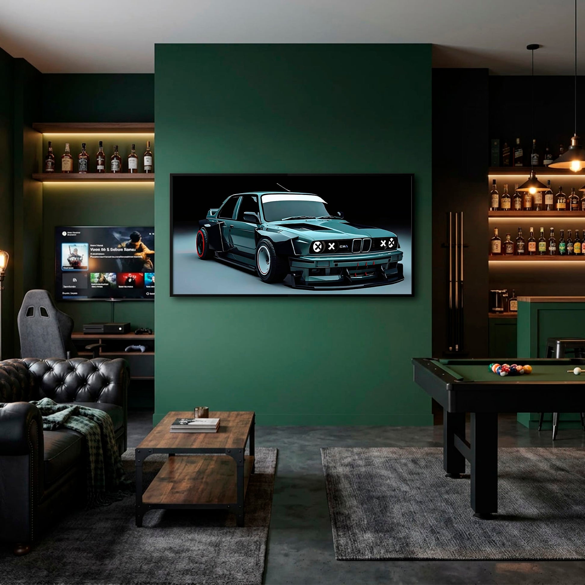 BMW E30 Night Runner Wall Art – Classic Vintage Car Canvas Print Cars
