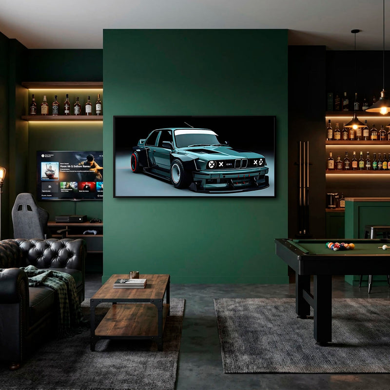 BMW E30 Night Runner Wall Art – Classic Vintage Car Canvas Print Cars