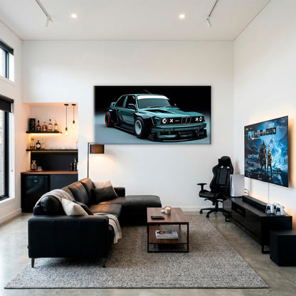 BMW E30 Night Runner Wall Art – Classic Vintage Car Canvas Print Cars