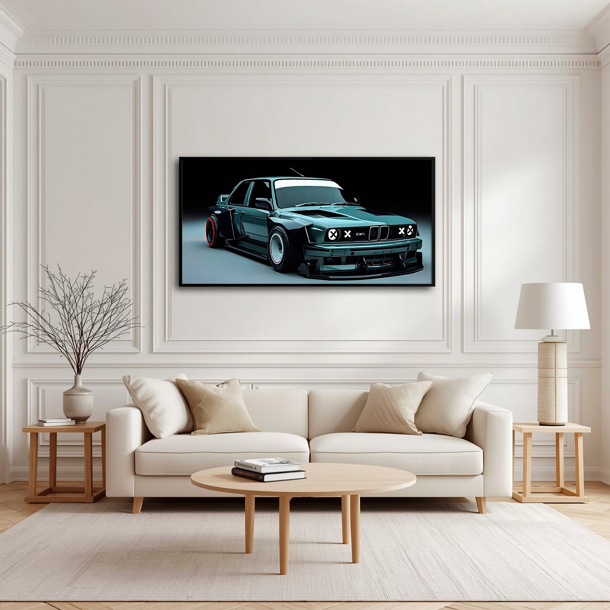 BMW E30 Night Runner Wall Art – Classic Vintage Car Canvas Print Cars