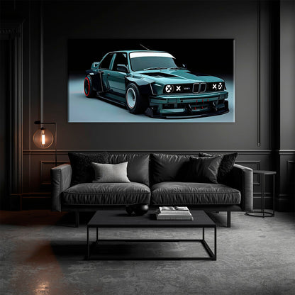 BMW E30 Night Runner Wall Art – Classic Vintage Car Canvas Print Cars