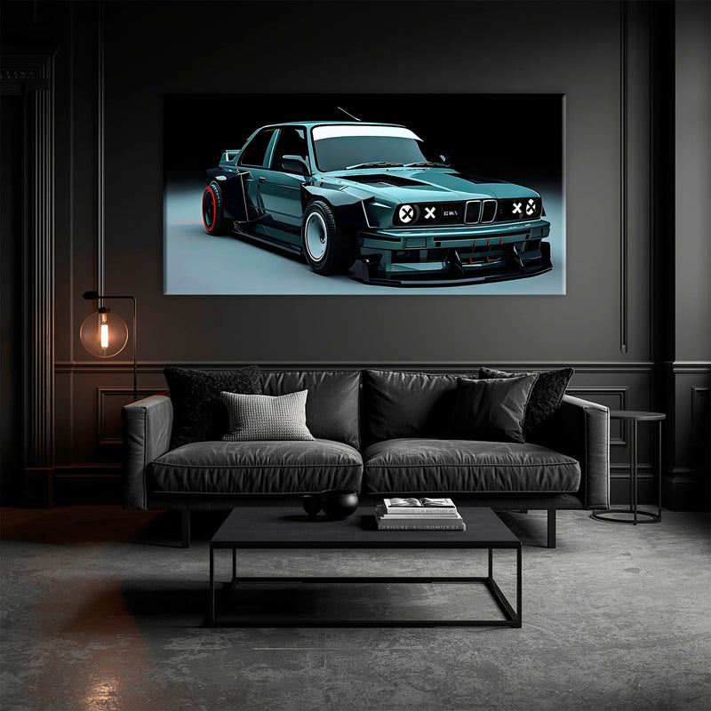 BMW E30 Night Runner Wall Art – Classic Vintage Car Canvas Print Cars