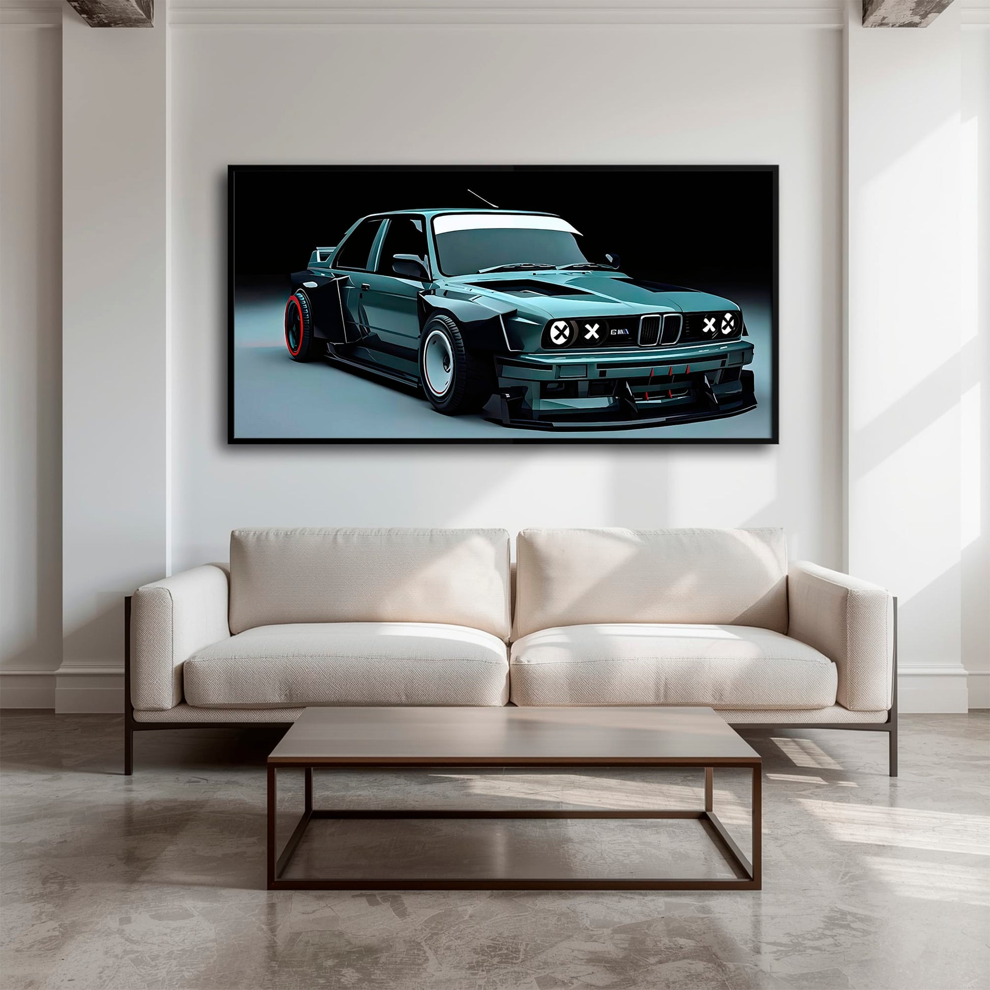 BMW E30 Night Runner Wall Art – Classic Vintage Car Canvas Print Cars
