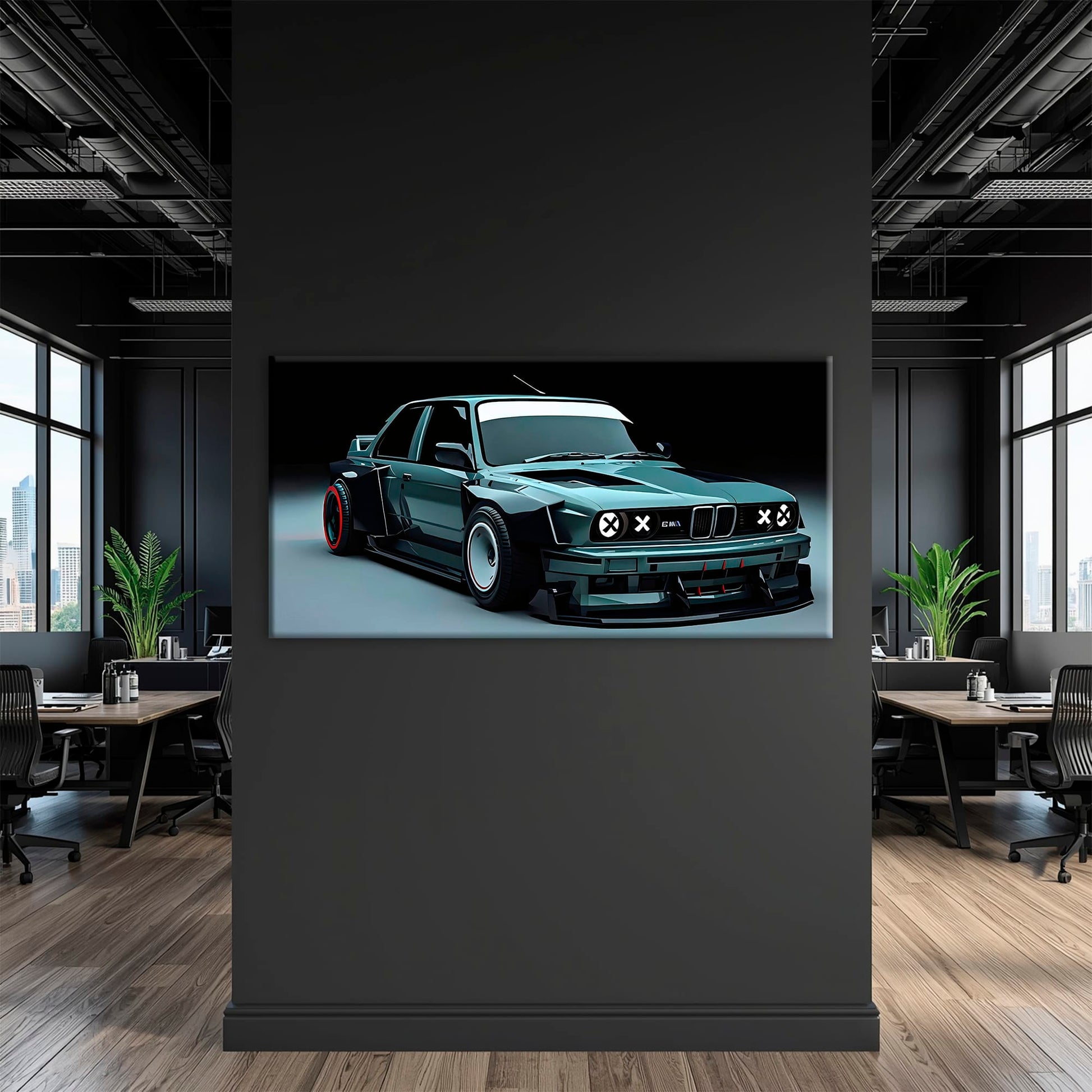 BMW E30 Night Runner Wall Art – Classic Vintage Car Canvas Print Cars