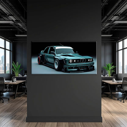 BMW E30 Night Runner Wall Art – Classic Vintage Car Canvas Print Cars