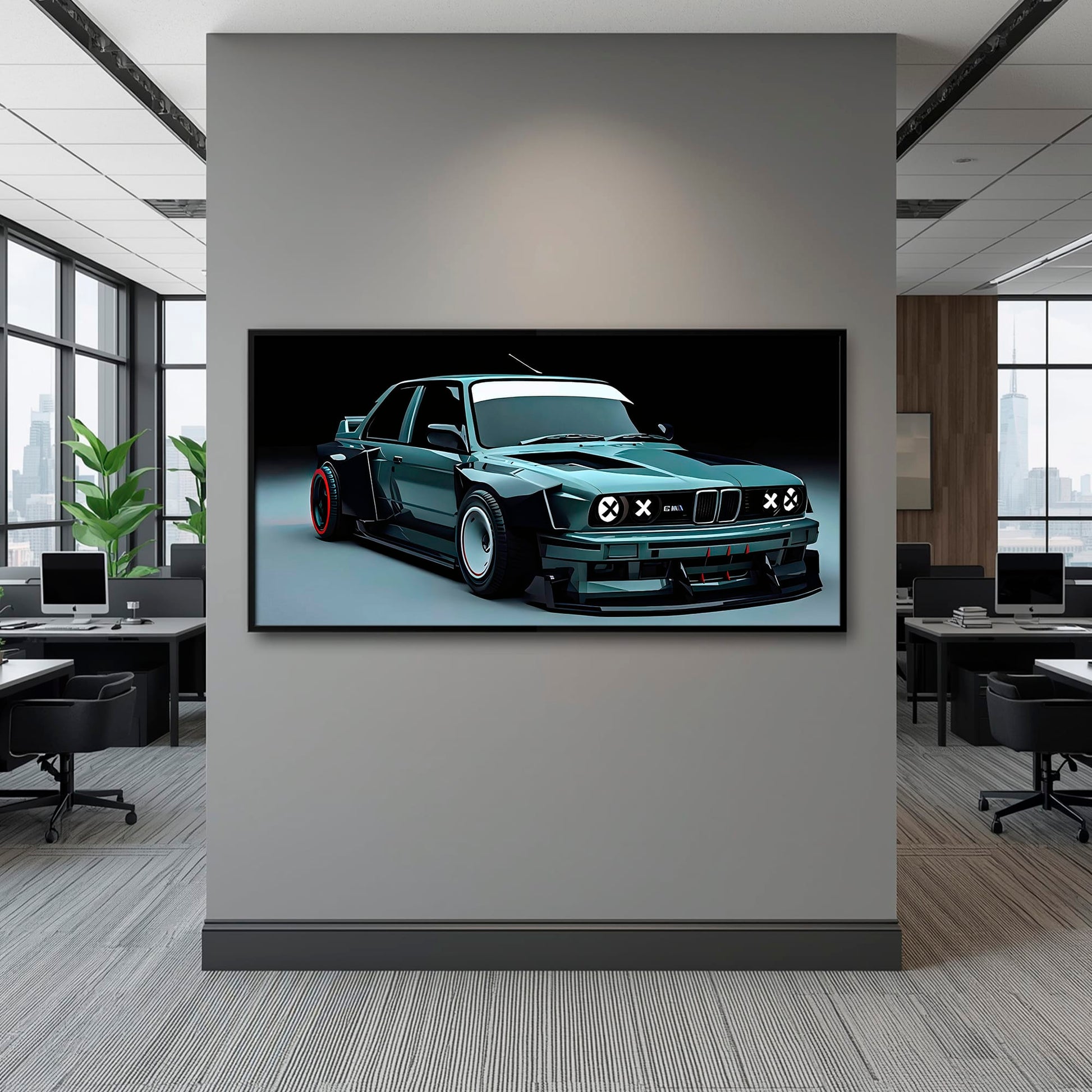 BMW E30 Night Runner Wall Art – Classic Vintage Car Canvas Print Cars